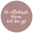 Muurcirkel mama roze Dibond/Forex