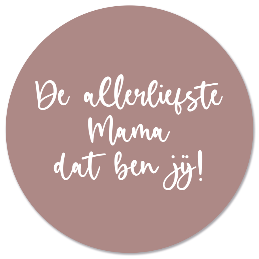 Muurcirkel mama roze Dibond/Forex