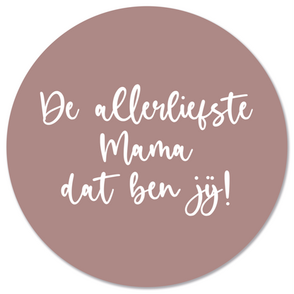 Muurcirkel mama roze Dibond/Forex