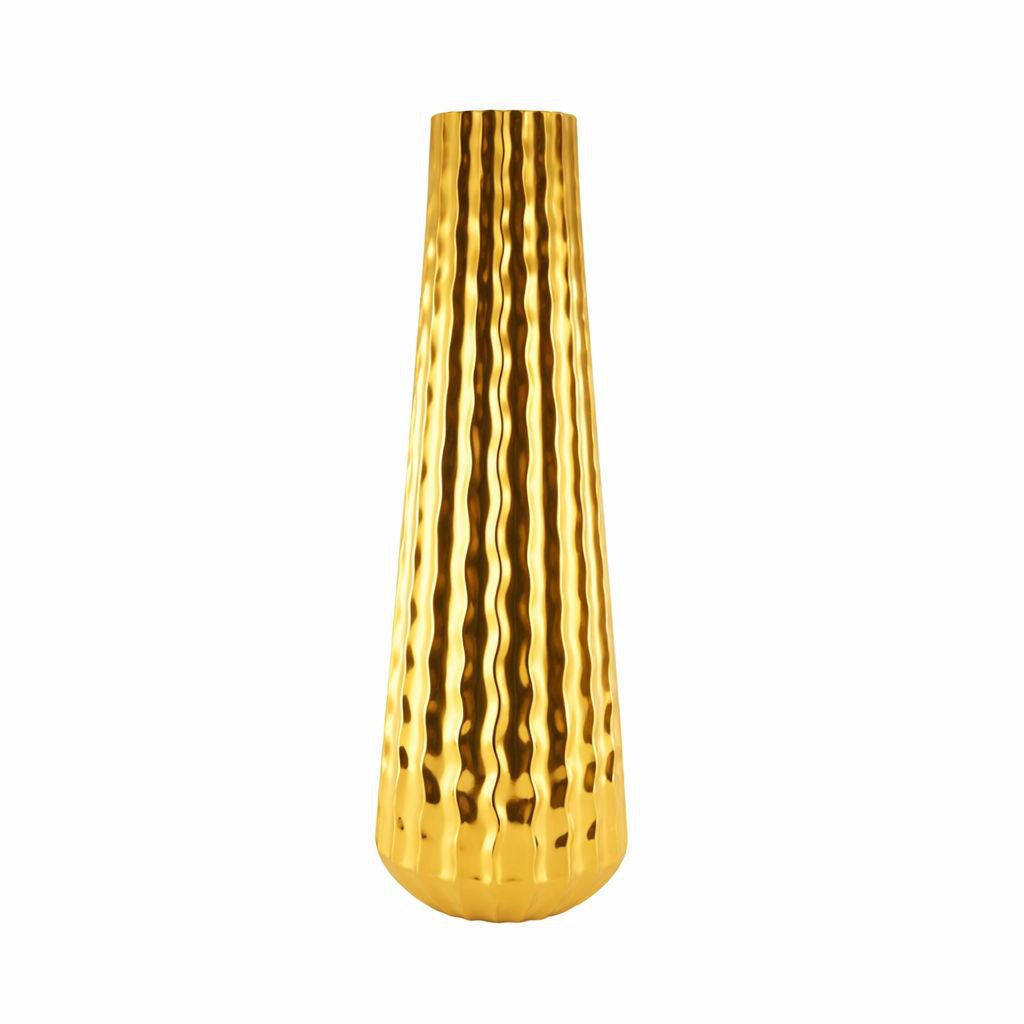 Vaas keramiek goud 15.5x15.5x55.5 cm