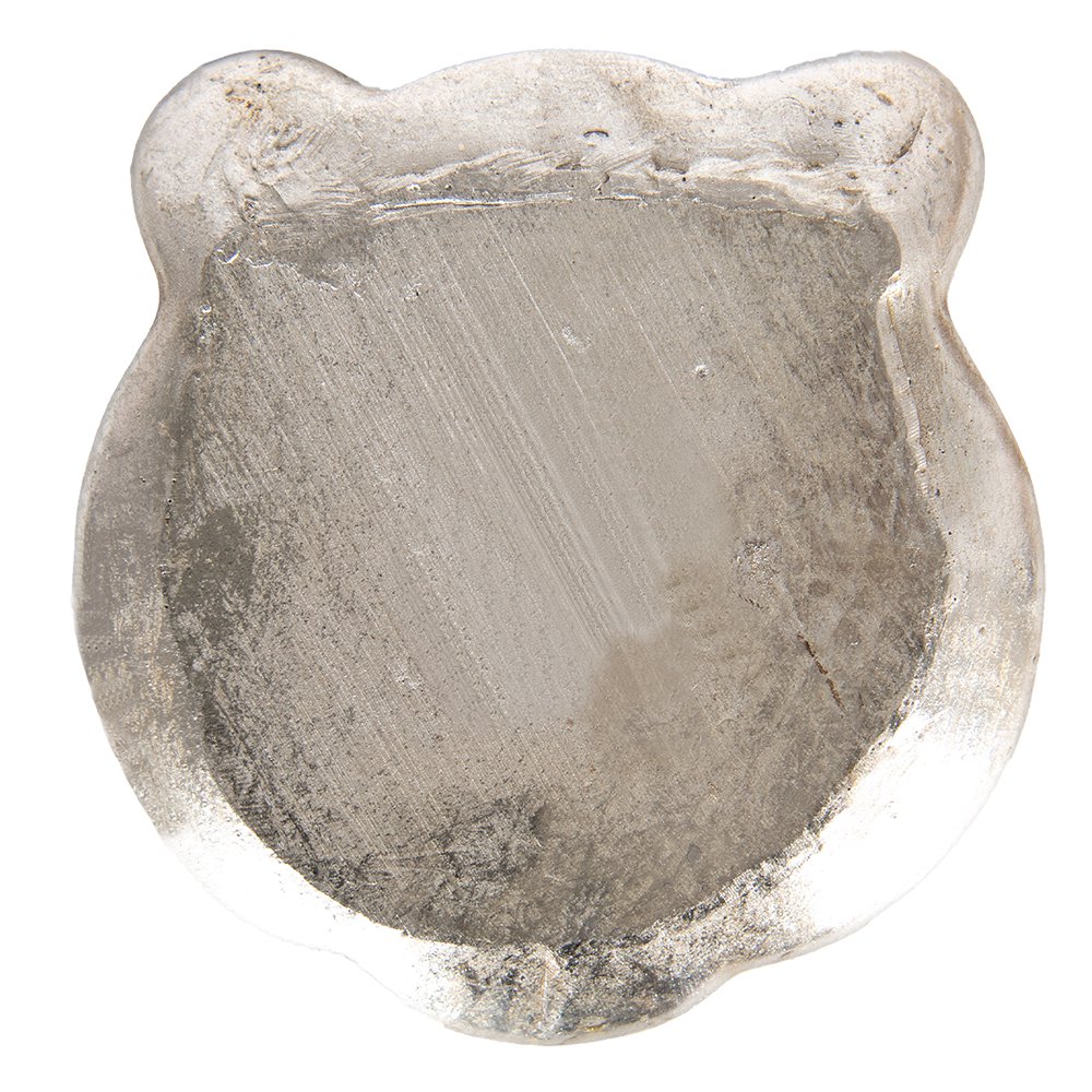 Decoration Dish Tiger 19x19x2 cm silver-colored polyresin