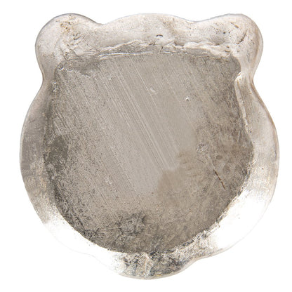 Decoration Dish Tiger 19x19x2 cm silver-colored polyresin