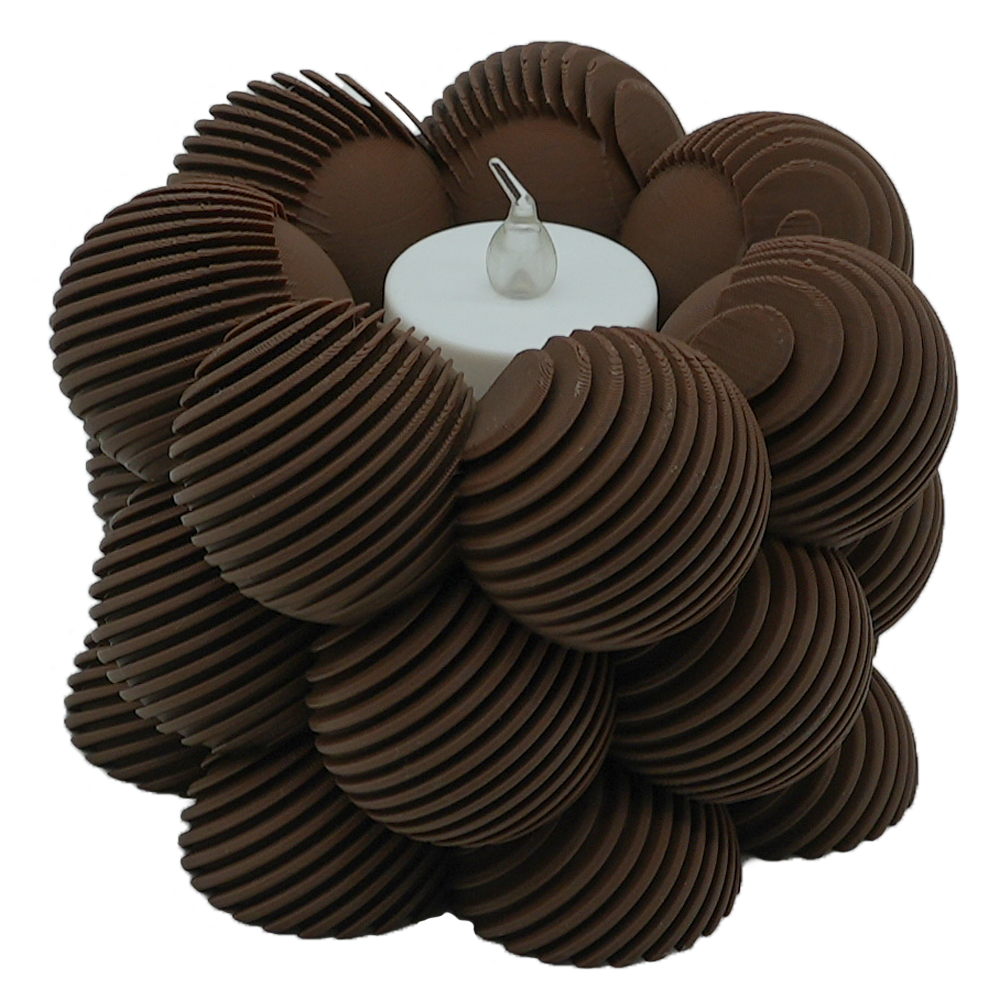LED Tealight Holder Bubble Slanted Striped - 3D Printed - Sustainable PLA - Suitable for LED Tealights