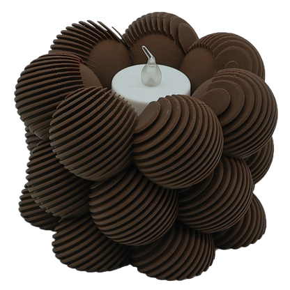LED Tealight Holder Bubble Slanted Striped - 3D Printed - Sustainable PLA - Suitable for LED Tealights