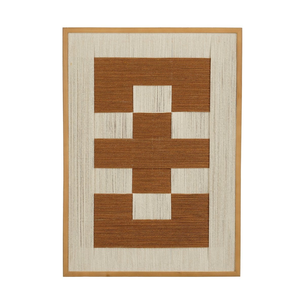 Wanddecoratie 70x50x2.5 cm katoen bruin