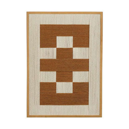 Wanddecoratie 70x50x2.5 cm katoen bruin