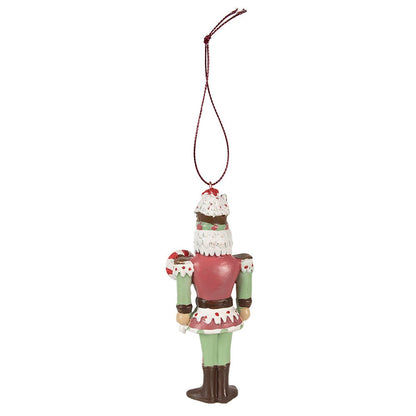 Kersthanger notenkraker 12 cm rood polyresin
