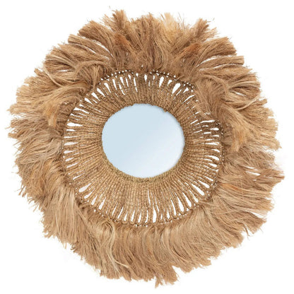 Spiegel komvormig naturel handgemaakt abaca