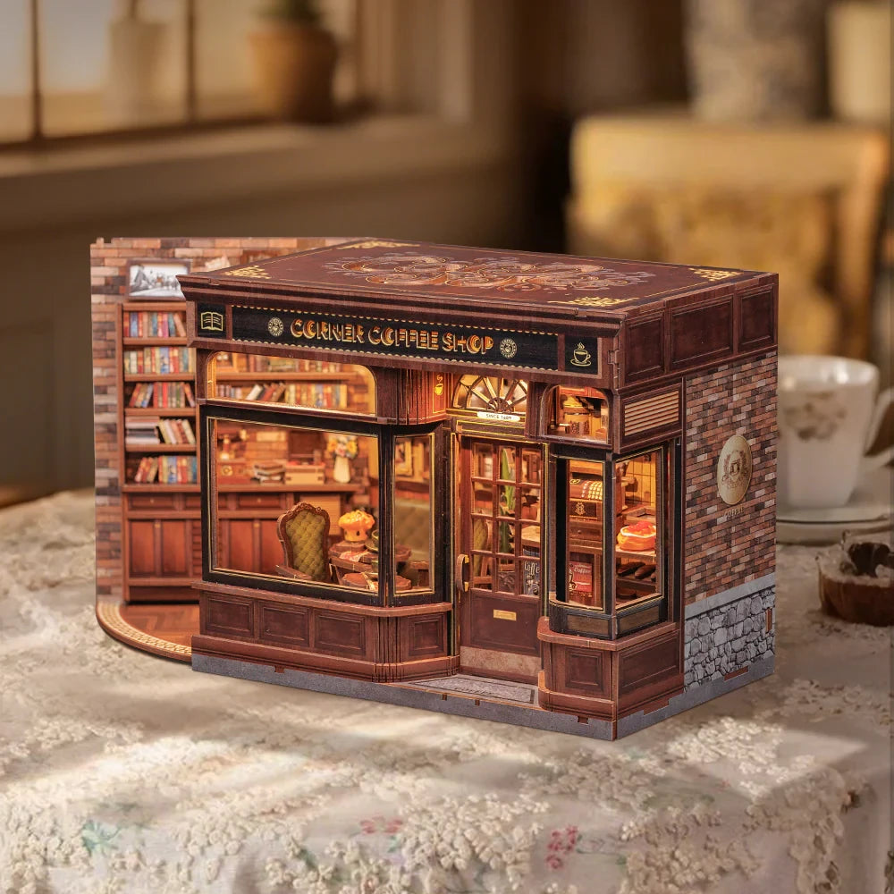 Doe-het-zelf huisje koffieshop 21x13x17 cm hout