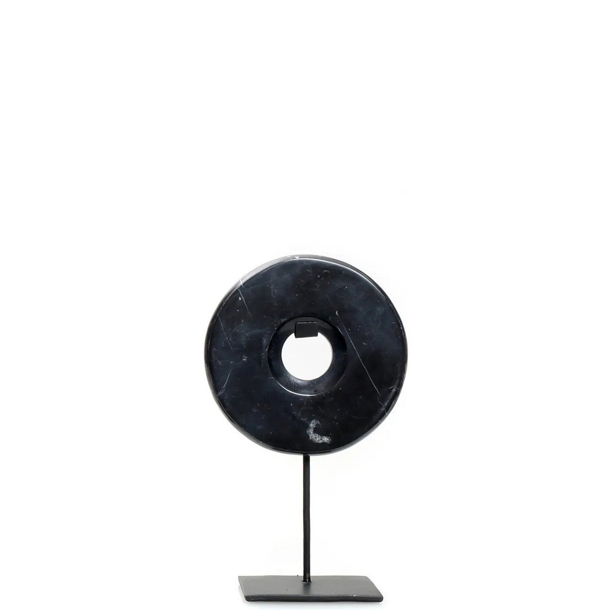 Marble Disc On Stand Black Decorative Accessory Table