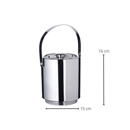 IJsemmer 16 cm roestvrij staal zilver met deksel tang
