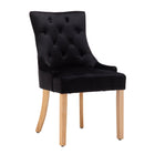Stoelen set van 2 zwart fluweel Hevea hout