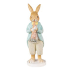 Konijnenbeeld 15 cm bruin polyresin