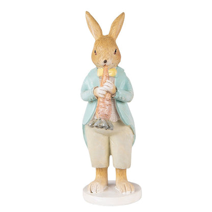 Konijnenbeeld 15 cm bruin polyresin