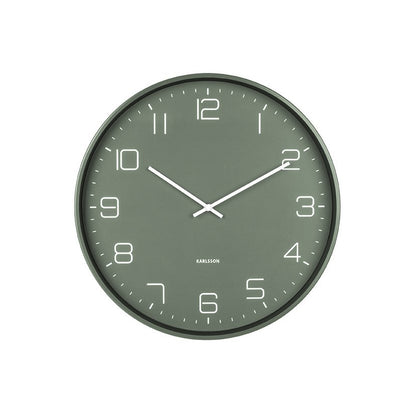 Wandklok 40 cm ijzer groen