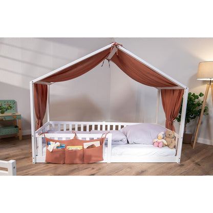 Luifel huisbed 90x200 cm mokka katoen