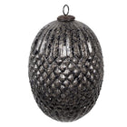 Kerstbal 17x25 cm zwart glas
