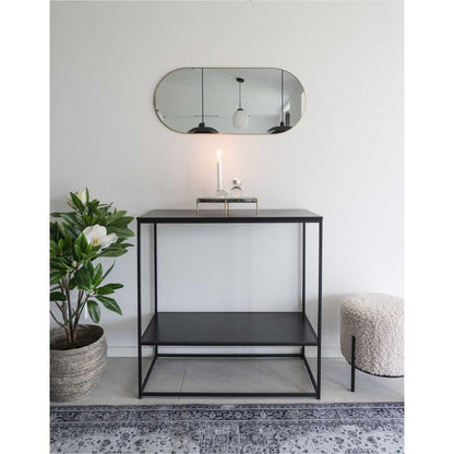 Spiegel 35x80 cm messinglook staal