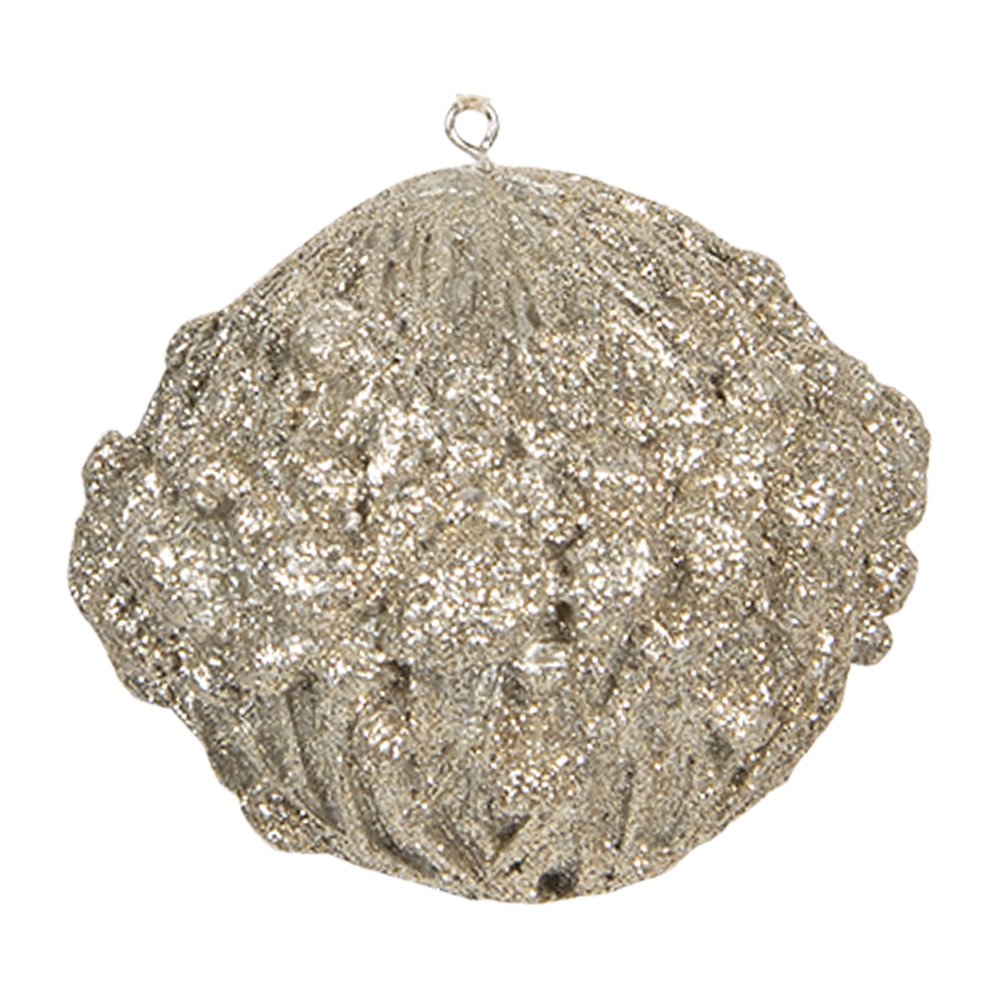 Kerstbal 8 cm goud kunststof