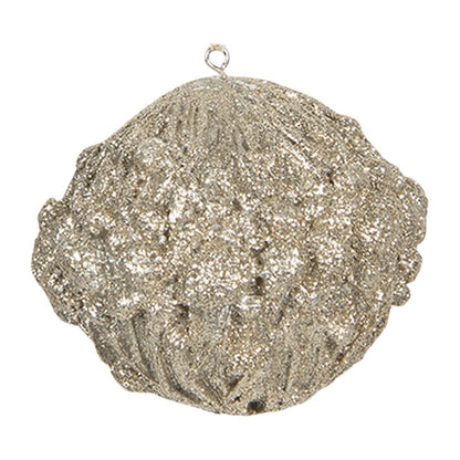 Kerstbal 8 cm goud kunststof