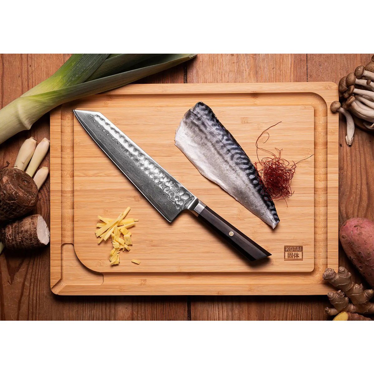 Kiritsuke mes 210 mm Damascus