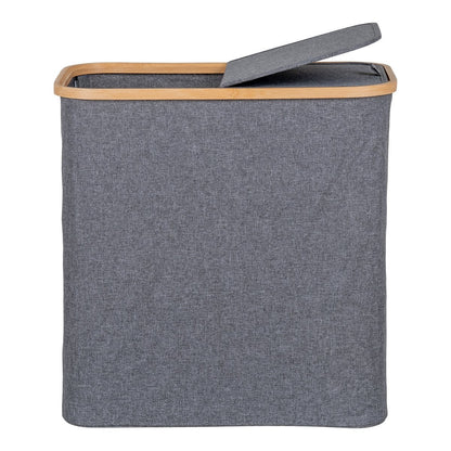 Wasmand 54x33x54 cm donkergrijs bamboe