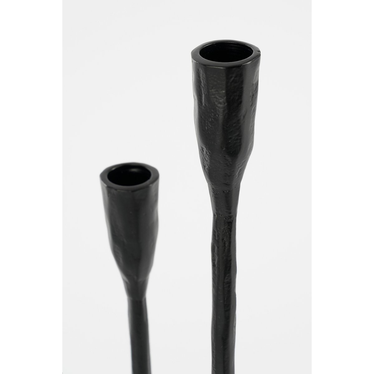 Kandelaar aluminium zwart 23x23x44 cm