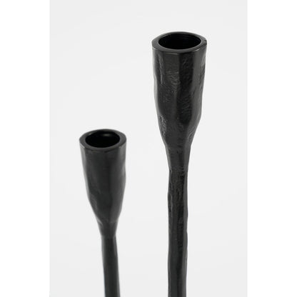 Kandelaar aluminium zwart 23x23x44 cm