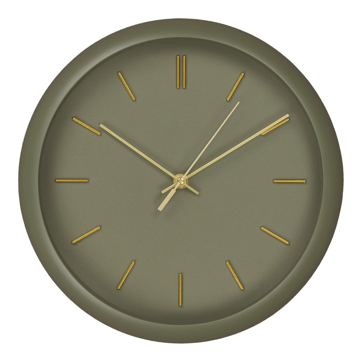 Wandklok 30 cm groen goud geruisloos