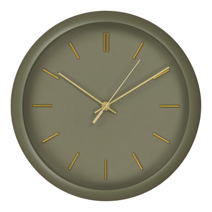 Wandklok 30 cm groen goud geruisloos