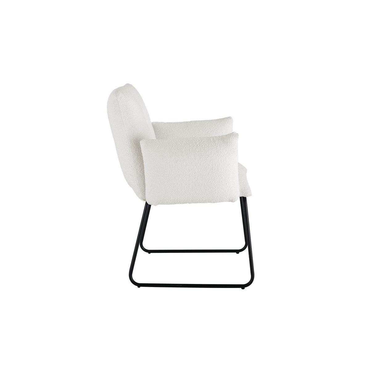 Fauteuil bouclé wit 73,5x64,5x87 cm