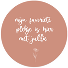 Muurcirkel roze 'mijn favoriete plekje is hier met jullie'