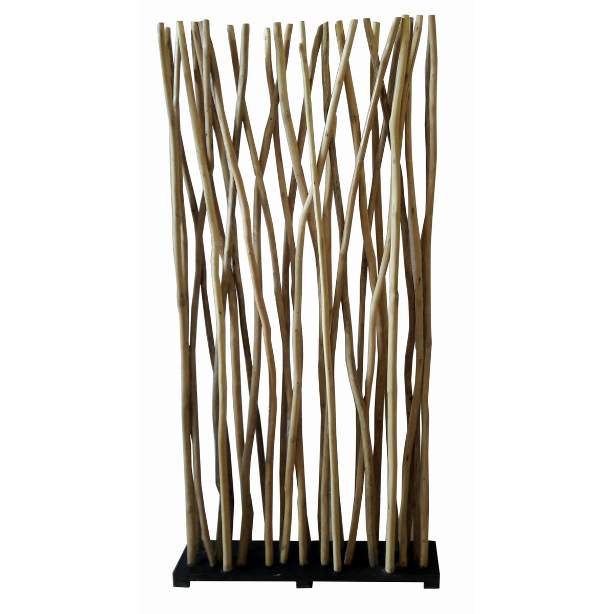 Scherm 100x200 cm gerecycled teakhout bruin zwart