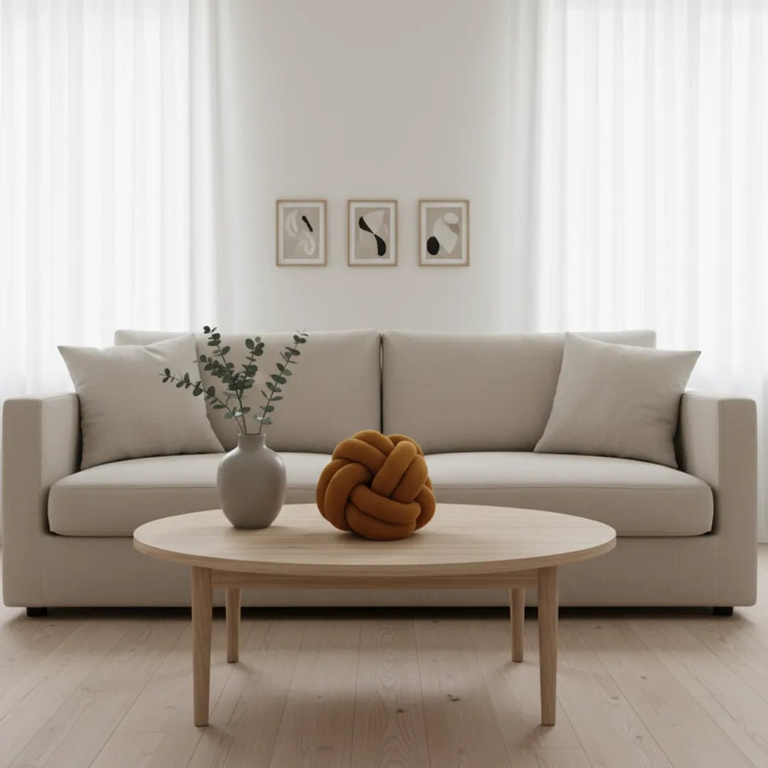 Mustard Knot Ball – Cushion – 30x30 cm – Urbane Hide