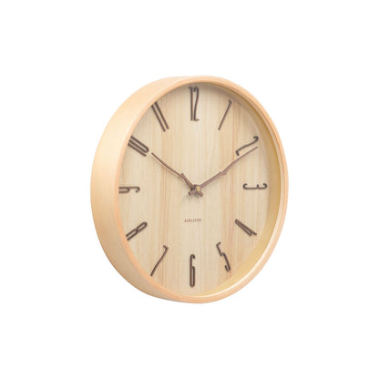 Wandklok 30 cm hout beige