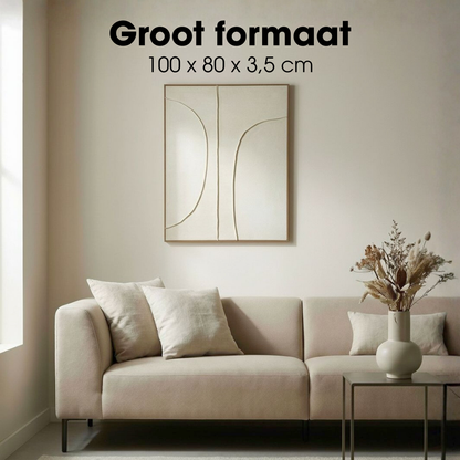 Wanddecoratie 100x80x3.5 cm beige polyester