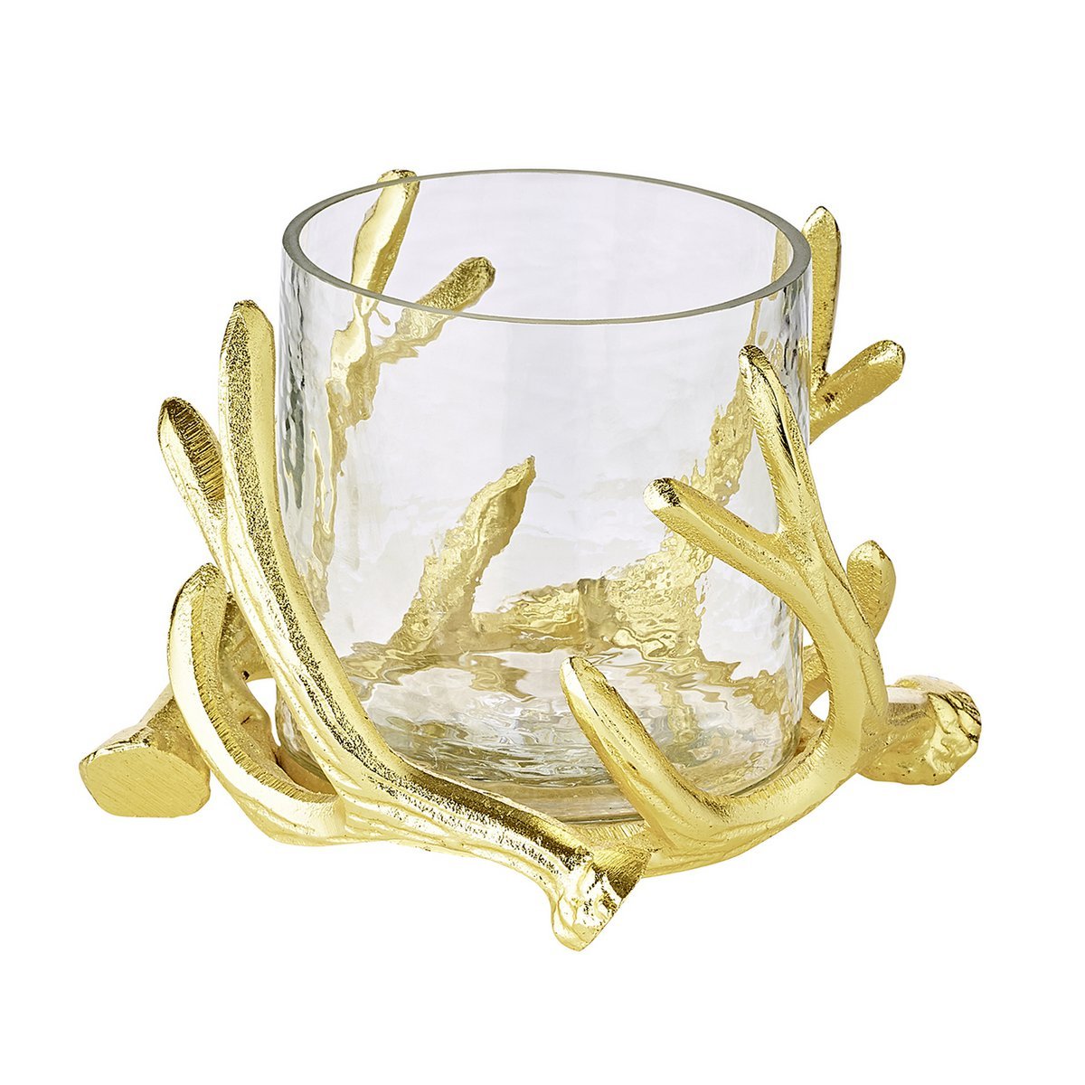 Lantaarn Kingston 15 cm goudkleurig aluminium glas