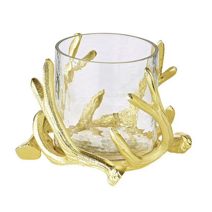 Lantaarn Kingston 15 cm goudkleurig aluminium glas