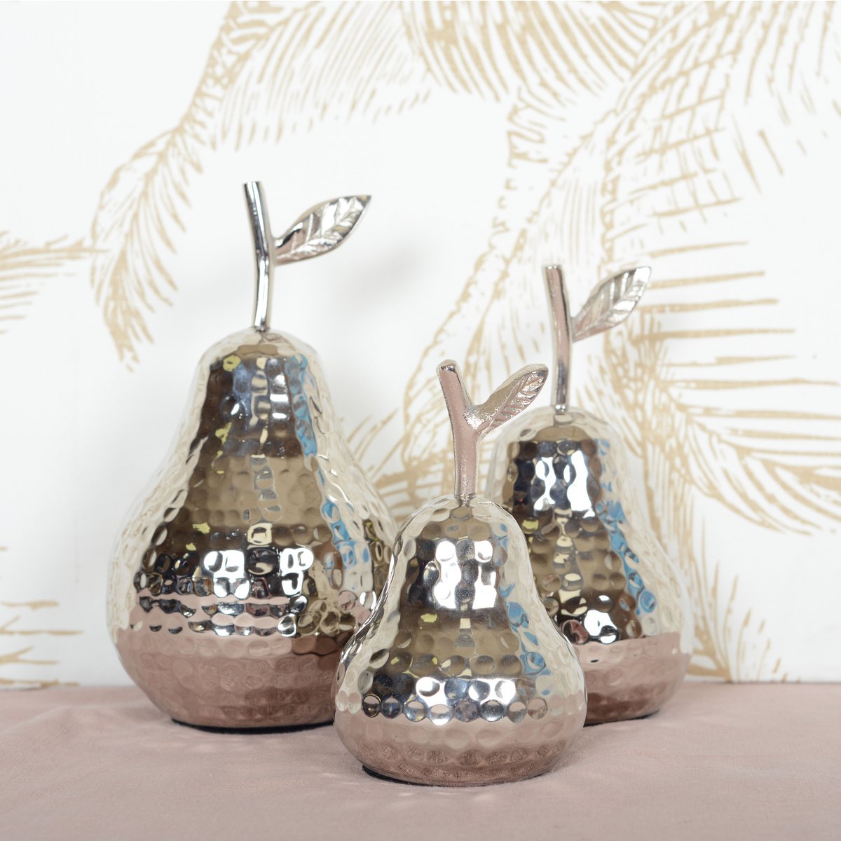 Silver decorative pear 10.5x10.5x19cm