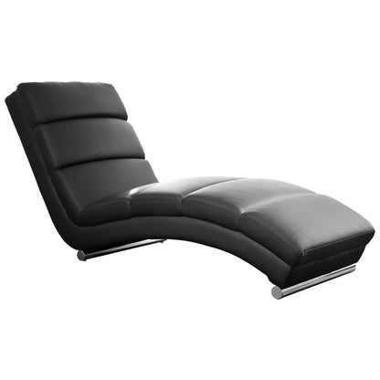 Ligbed zwart kunstleer 171x60x81 cm