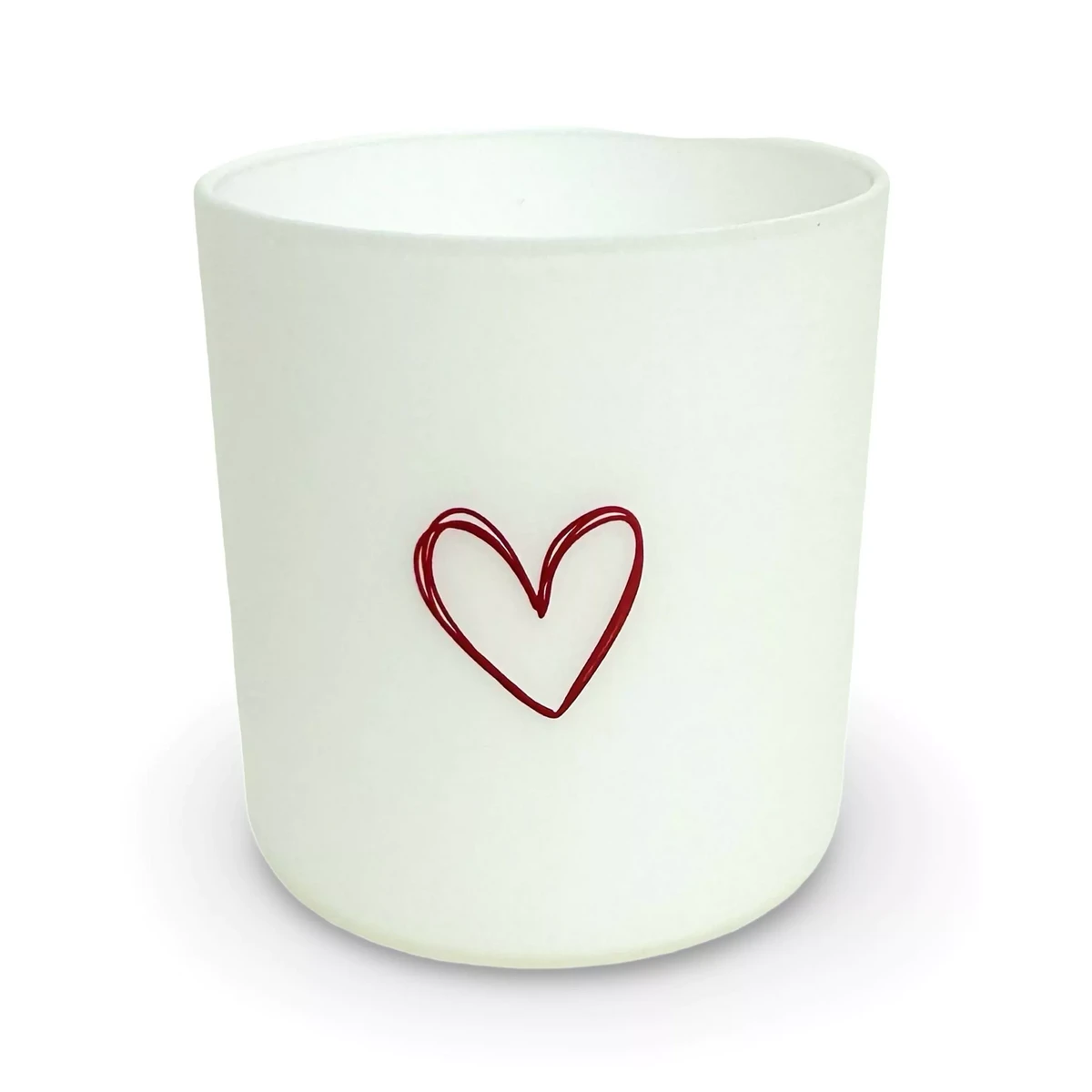 Hart kaars wit 8 cm