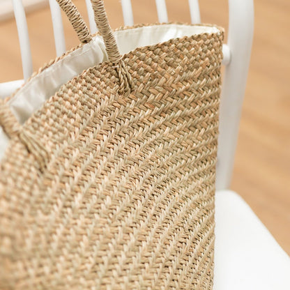 Strandtas zeegras 45x14x28 cm beige