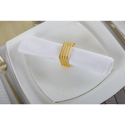 Servethouder goud metaal 4.7x4.7x1.9 cm set van 4