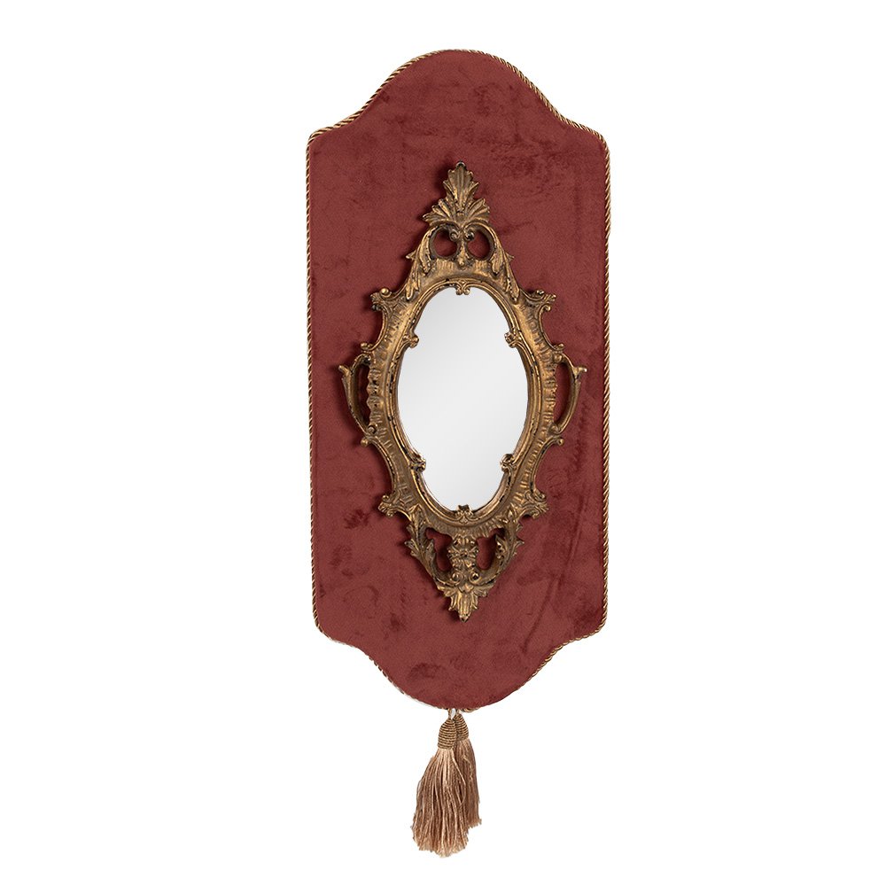 Wandspiegel 20x3x44 cm roze goudkleurig polyresin