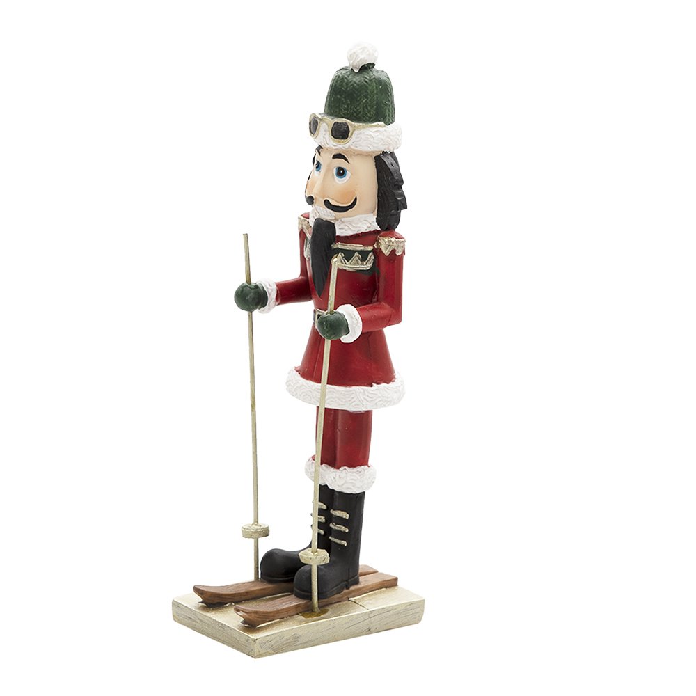 Nutcracker Figurine 17 cm Red White Plastic Christmas Decoration