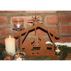 Kerststal metaal roestkleur 30x31 cm