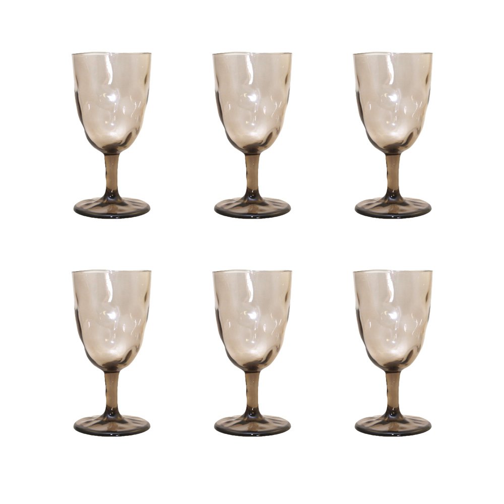 Acrylbruine Wijnglazen Set Van 6 Marie Design Collectie