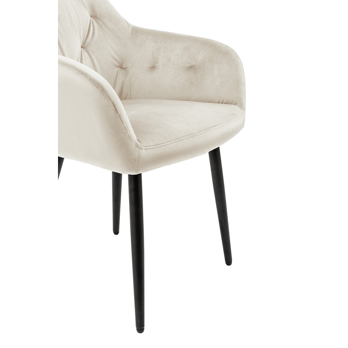 Fauteuil fluweel crème 61x85x45 cm