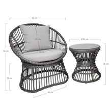 Natal Lounge Set Rattan Grey Including Cushions Outdoor