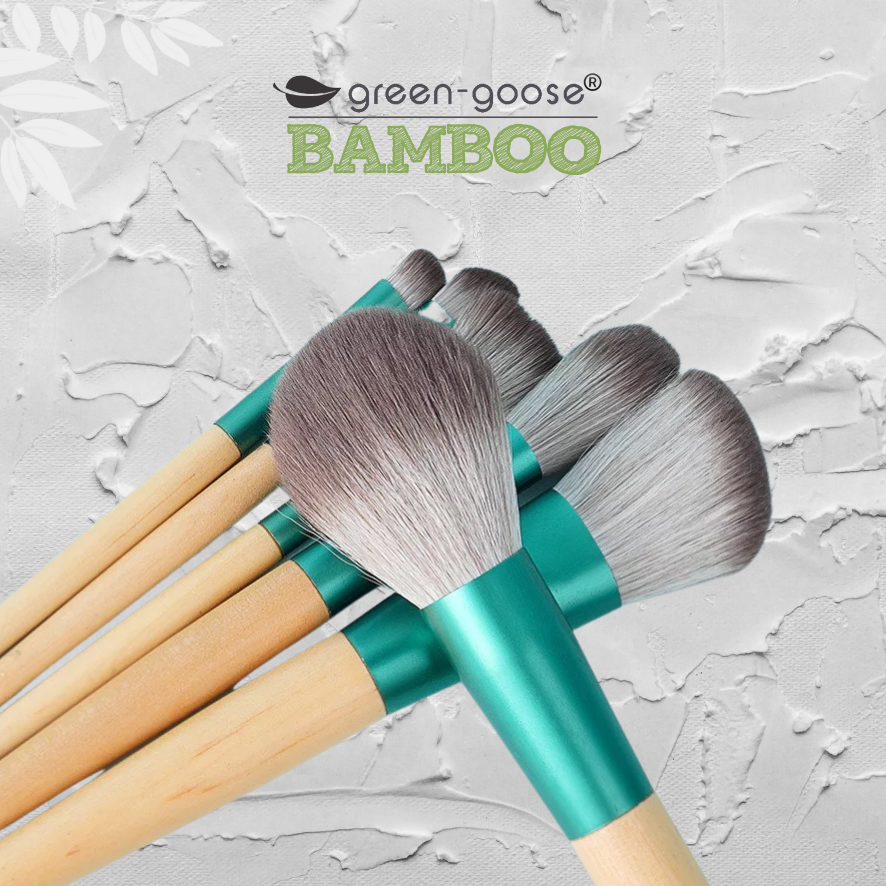 Make-up kwast set 10 stuks bamboe synthetisch